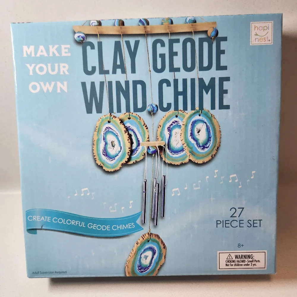NEW Make Your Own Clay Geode Wind Chime DIY Craft Kit CHRISTMAS GIFT Stocking